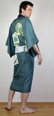 Japanese man's silk kimono with lininng, vintage