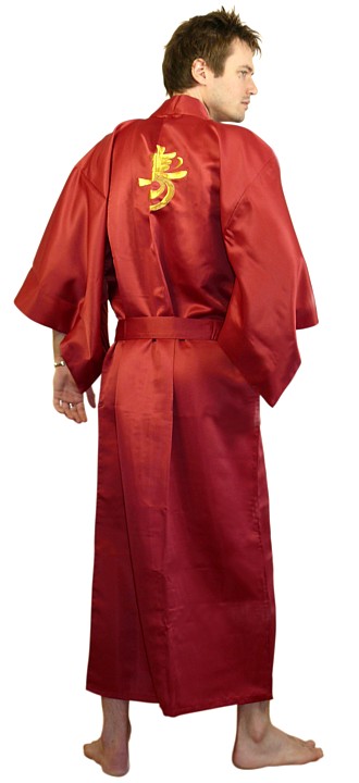 Japanese man's kimono with embroidery. Japanese style man's housecoat ...