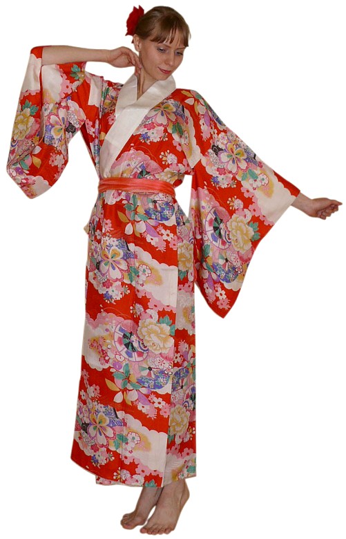 Japanese traditional silk kimono, 1930's. Japanese Woman Vintage and ...
